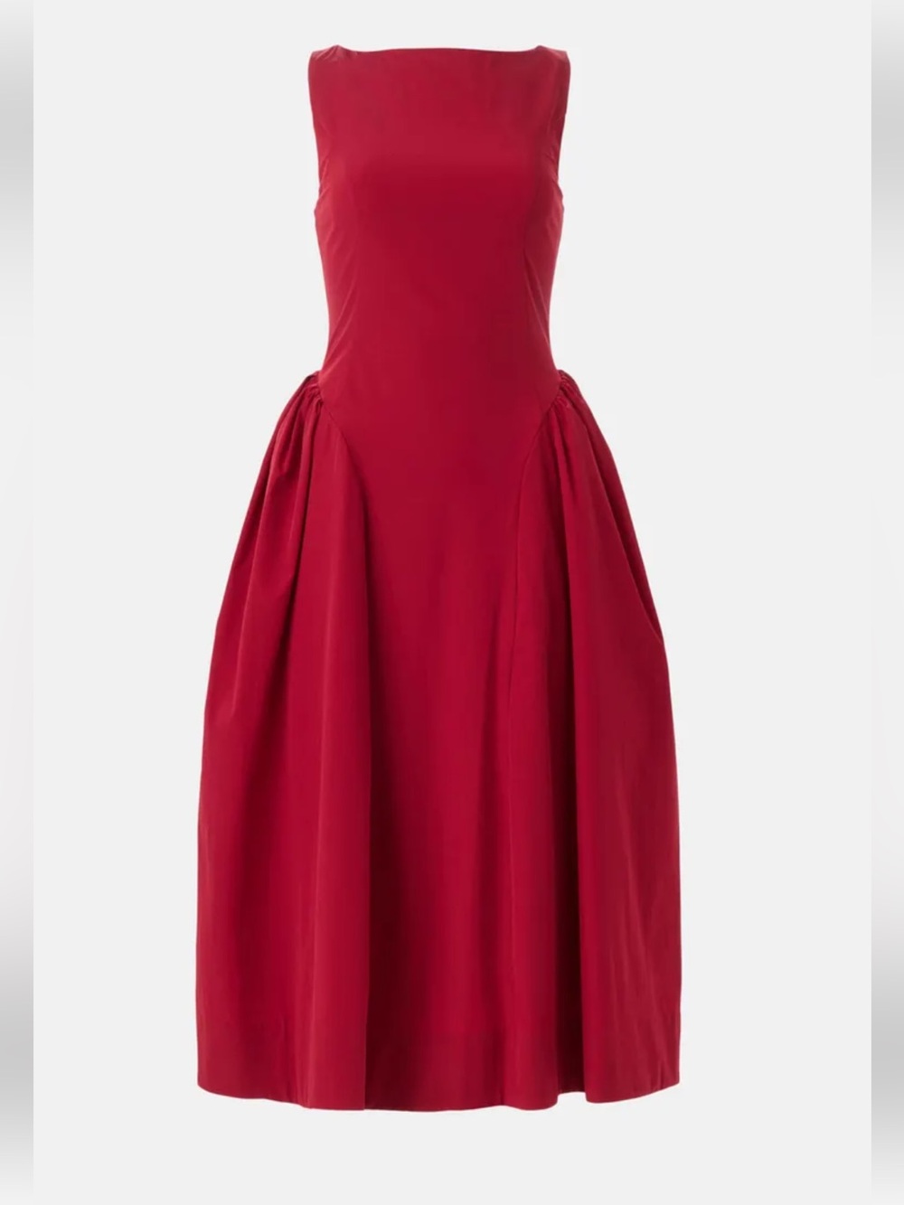 Jewel Badgley Mischka Burgundy Bask Waist Midi Dress - Picture 2 of 8